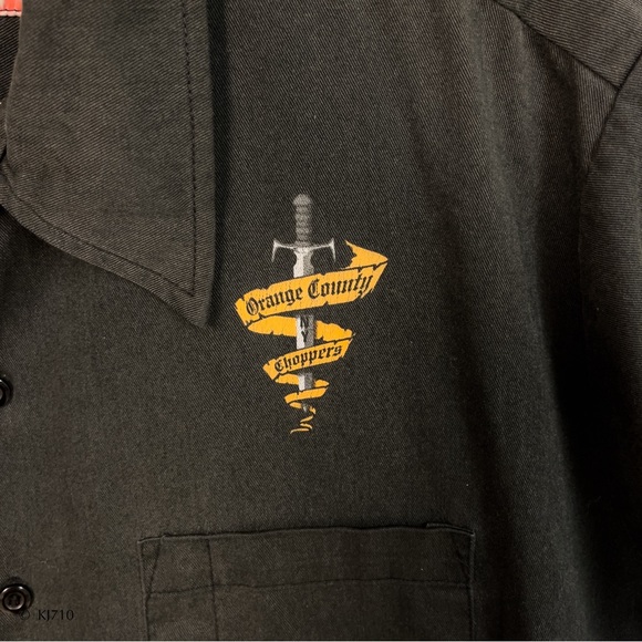 ‼️CLEARANCE‼️Mens Vintage Orange County Chopper Short Sleeve Button Up Shirt - Picture 6 of 11